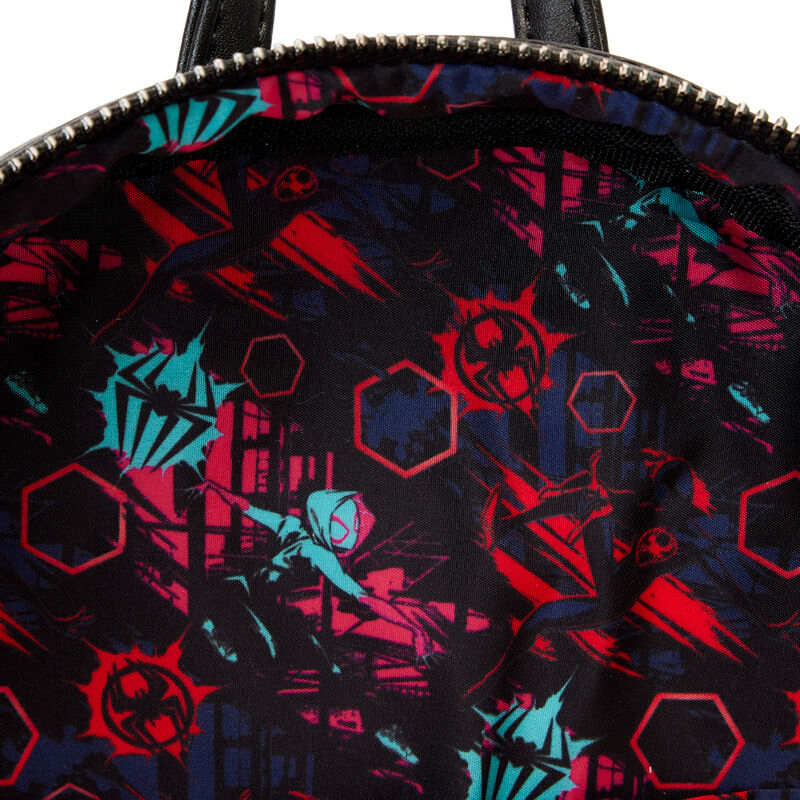 Mochila Loungefly de Spider-Man con aplique lenticular hexagonal - 7