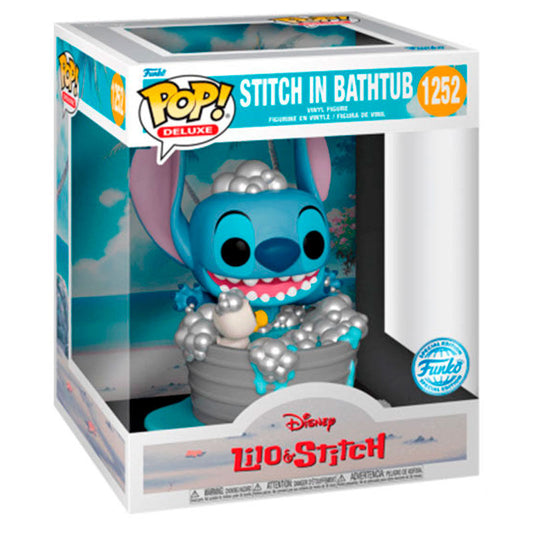 Figura FUNKO POP Deluxe de Stitch en una bañera con espuma - 2