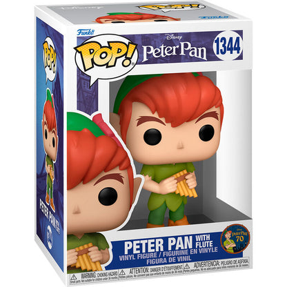 Figura Funko POP! de Peter Pan con flauta en caja Disney