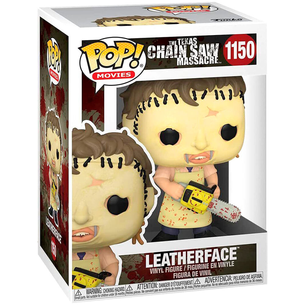Figura Funko POP! de Leatherface con motosierra en caja con ventana