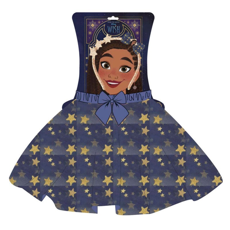 Set de diadema y falda Disney Wish azul con estrellas doradas