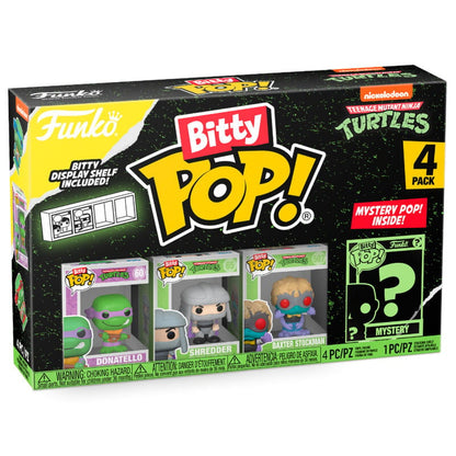 Pack Funko Bitty Pop! de Tortugas Ninja con Donatello, Shredder y Baxter Stockman