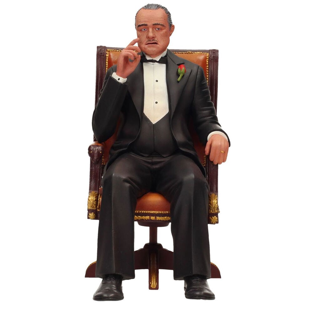 Figura de Vito Corleone de El Padrino sentado en un sillón