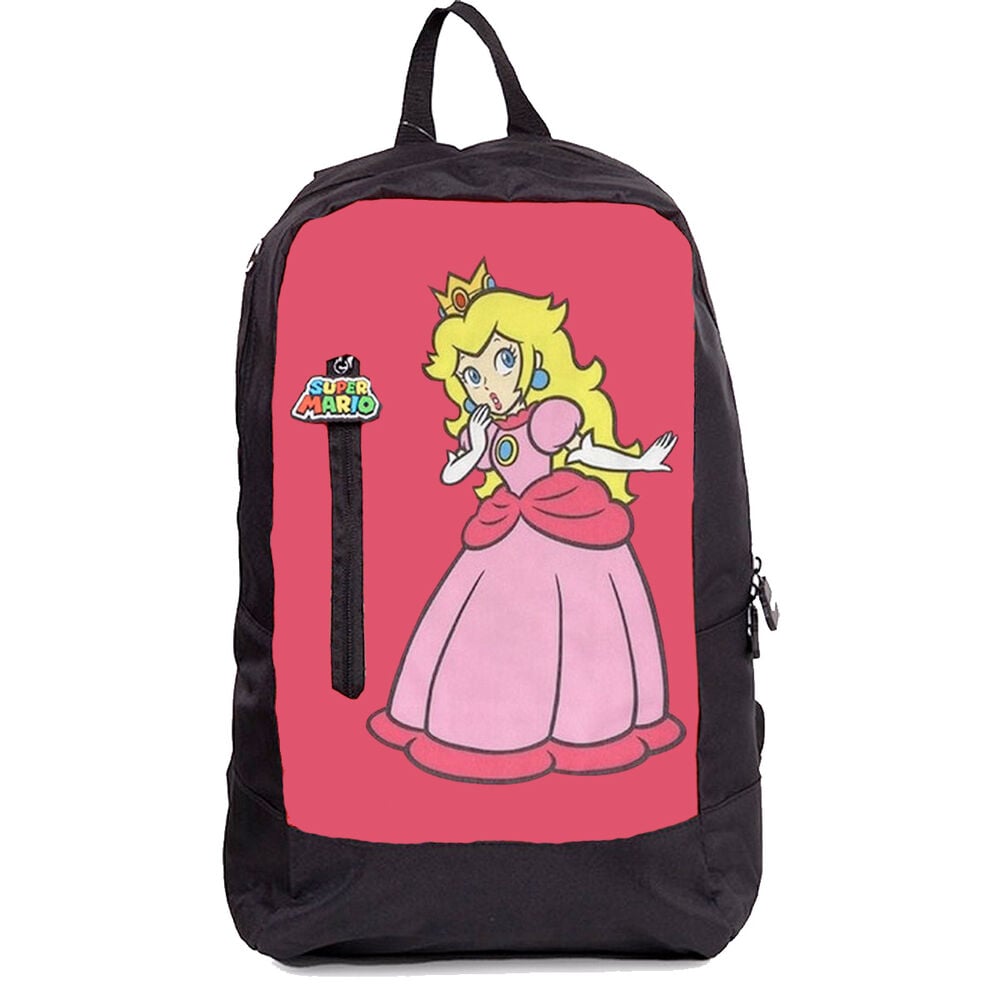 Mochila negra y rosa de Peach de Super Mario Bros