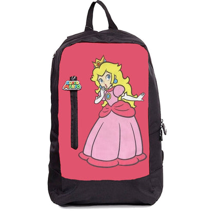 Mochila negra y rosa de Peach de Super Mario Bros