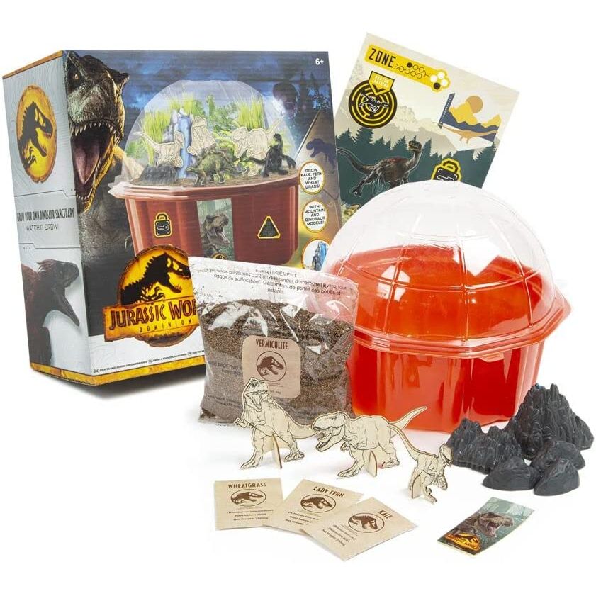 Juego Jurassic World para construir un parque de dinosaurios con cúpula y figuras