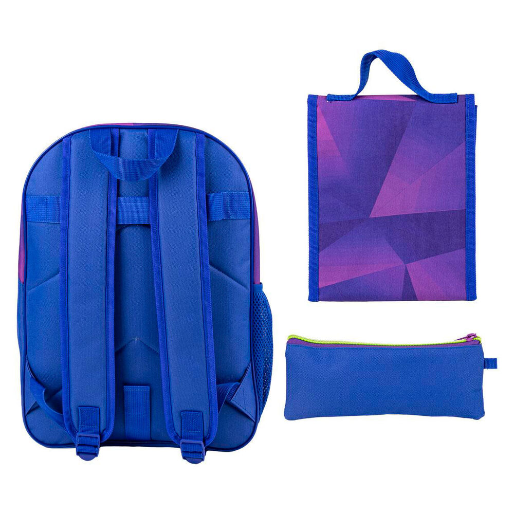 Set escolar Sonic Prime con mochila, portatodo y portamerienda - 2