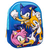 Mochila 3D azul de Sonic The Hedgehog con Sonic, Tails y Amy