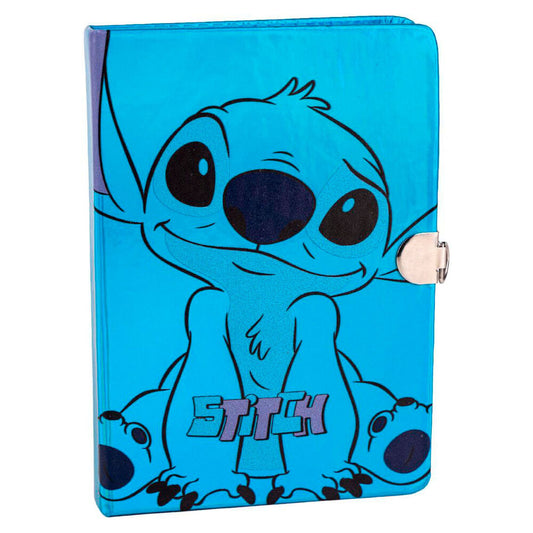 Diario azul de Stitch Disney con candado y dos llaves - 2