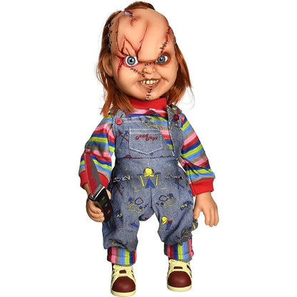 Figura parlante de Chucky de 38 cm con ropa de tela y cuchillo