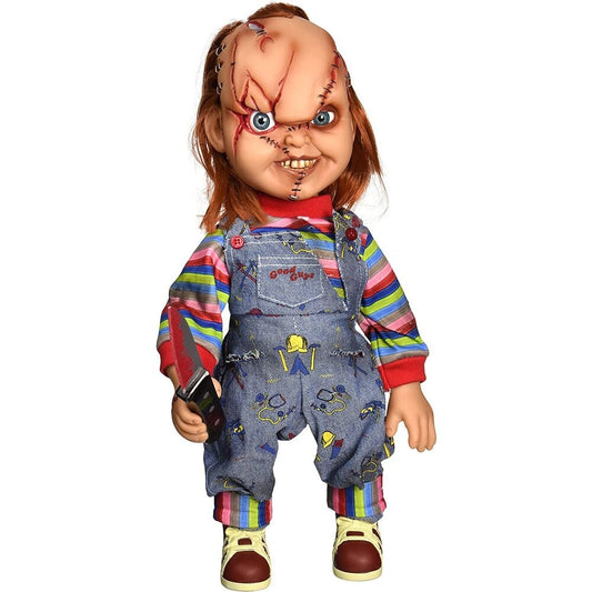 Figura parlante de Chucky de 38 cm con ropa de tela y cuchillo
