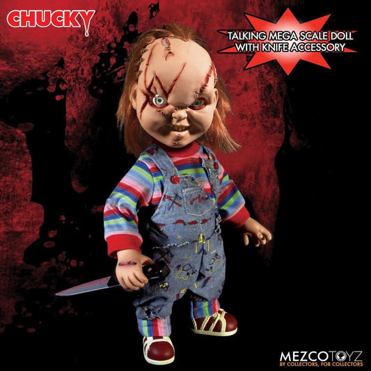 Figura parlante de Chucky de 38 cm con ropa de tela y cuchillo - 11