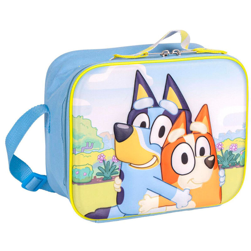 Bolsa portameriendas 3D azul de Bluey y Bingo