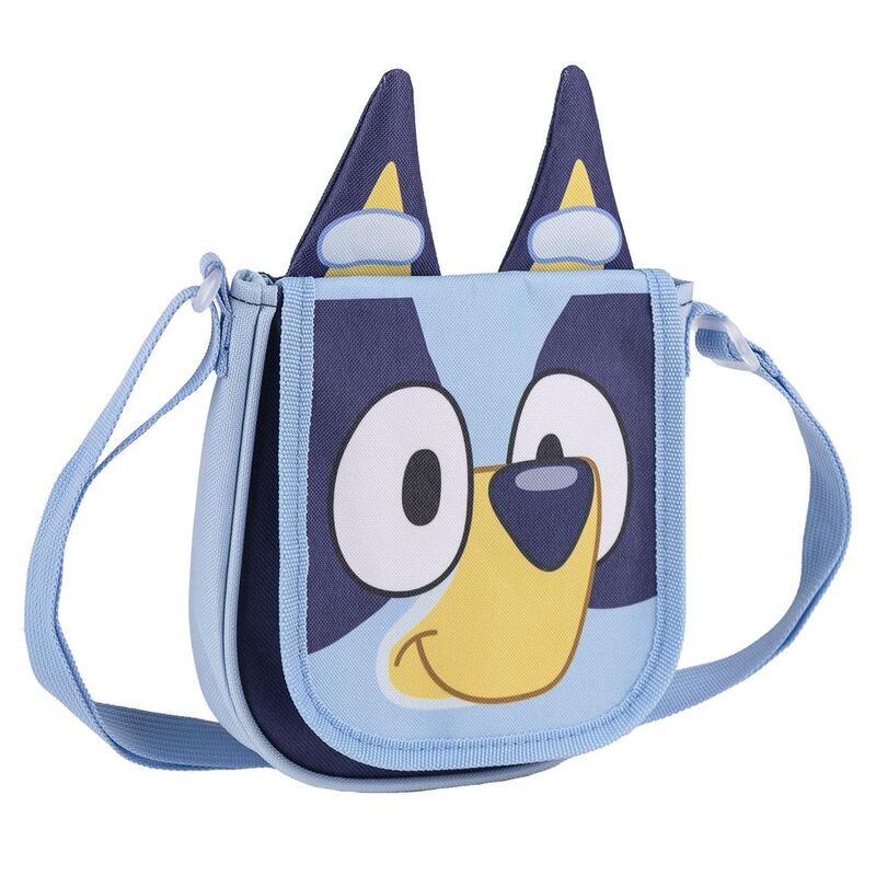 Bolso bandolera azul de Bluey con el rostro del personaje