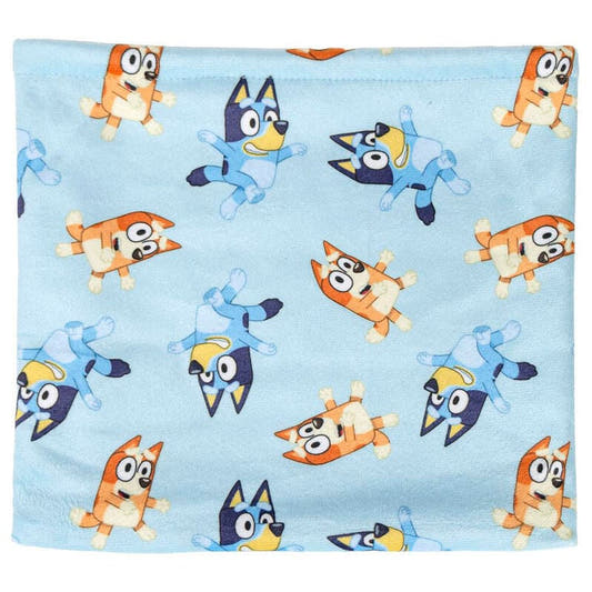 Braga de cuello infantil Bluey azul claro con estampado de personajes