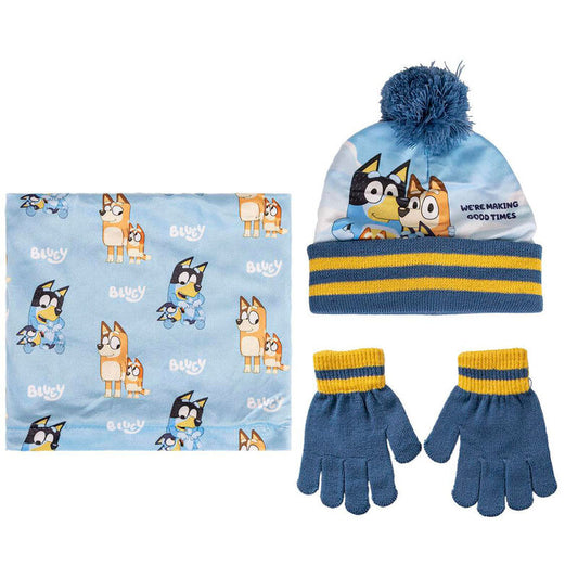 Set infantil de invierno Bluey con gorro, guantes y braga de cuello