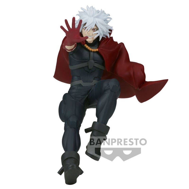 Figura de Tomura Shigaraki con capa roja y mano alzada