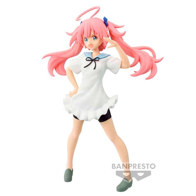 Figura de Milim Nava con vestido blanco y pelo rosa