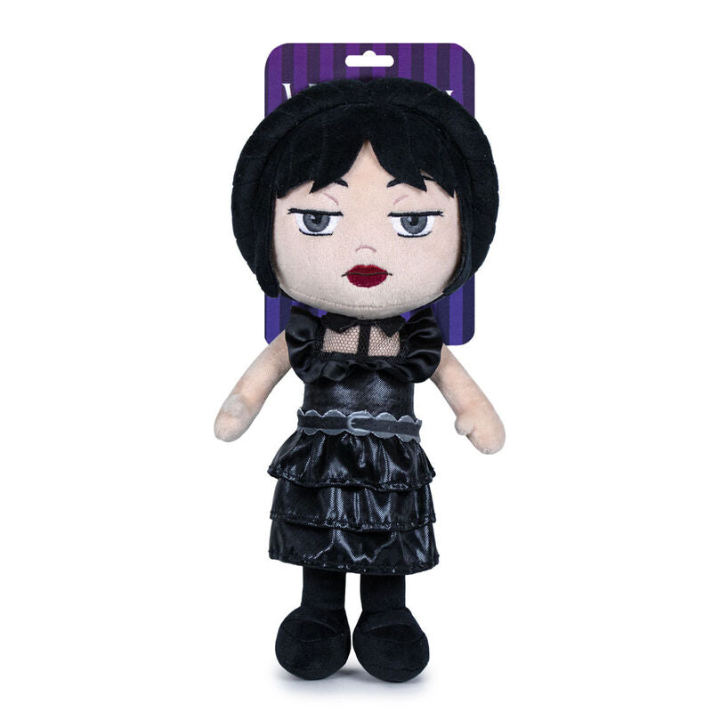 Peluche de Miércoles Wednesday con vestido negro