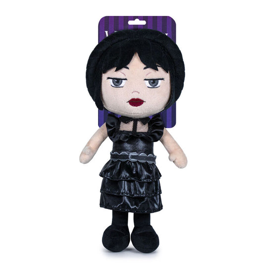 Peluche de Miércoles Wednesday con vestido negro