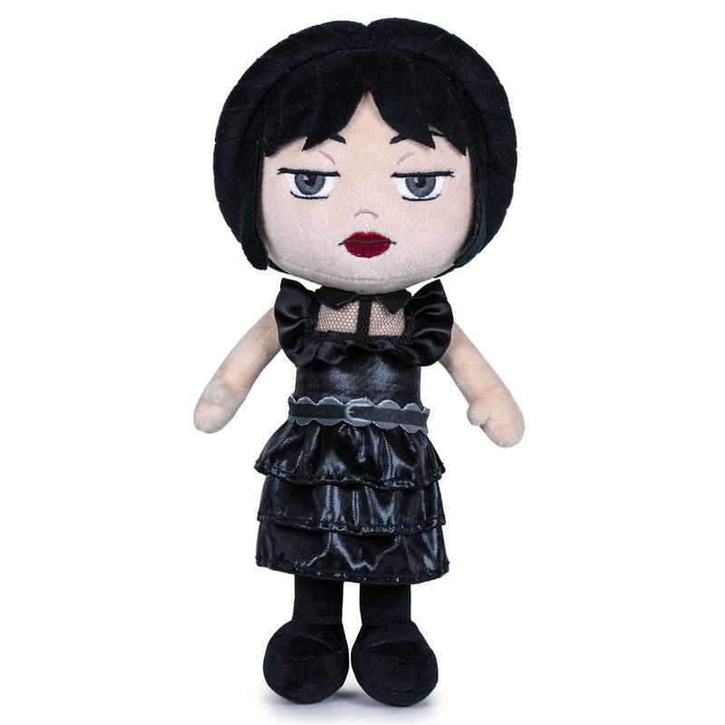 Peluche de Miércoles Wednesday con vestido negro
