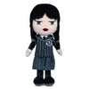 Peluche de Miércoles Wednesday con uniforme oscuro de rayas
