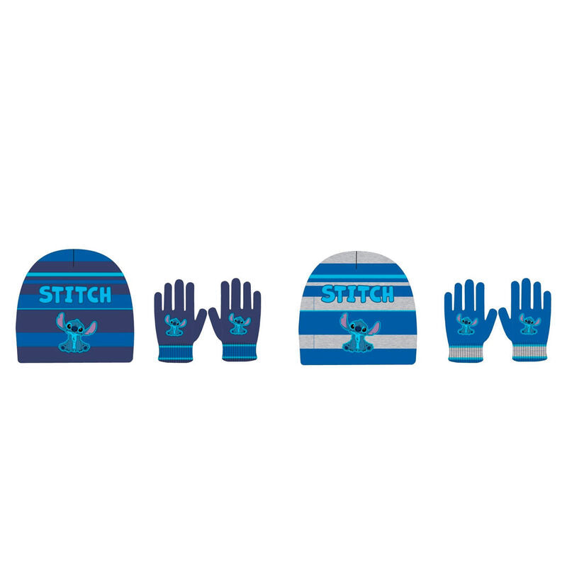 Set infantil de gorro y guantes Stitch Disney en diseños surtidos