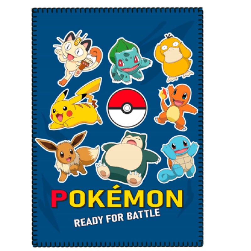 Manta polar Pokémon azul de Nintendo con Pikachu y otros personajes