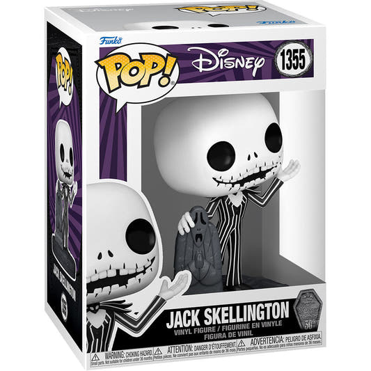 Figura FUNKO POP! de Jack Skellington con traje de rayas en caja Disney