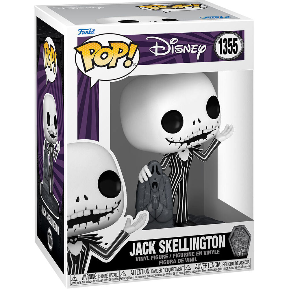 Figura FUNKO POP! de Jack Skellington con traje de rayas en caja Disney