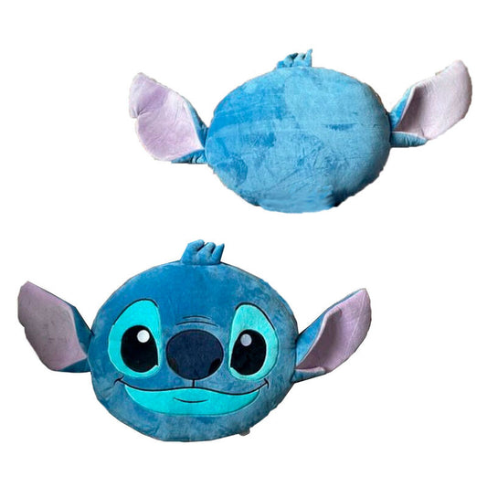 Cojín 3D azul con el rostro de Stitch Disney