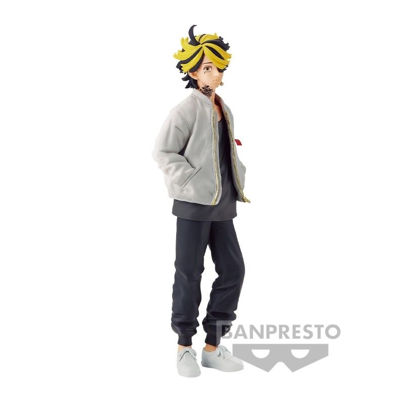 Figura de Kazutora Hanemiya de Tokyo Revengers con chaqueta gris