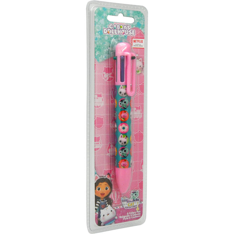 Bolígrafo de 6 colores de Gabby's Dollhouse con estampado de personajes - 3