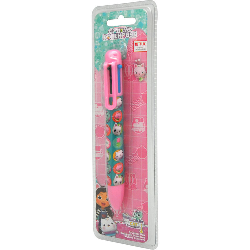 Bolígrafo de 6 colores de Gabby's Dollhouse con estampado de personajes - 4