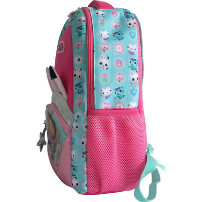 Mochila Gabbys Dollhouse rosa y turquesa con Gabby y su gato - 2