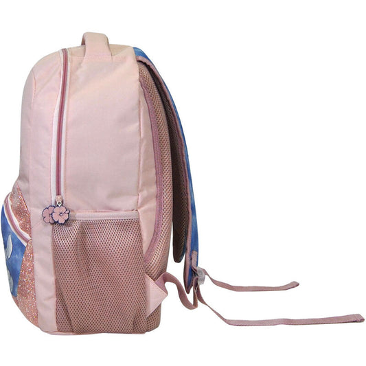 Mochila rosa Disney Stitch y Angel con bolsillo frontal brillante - 5