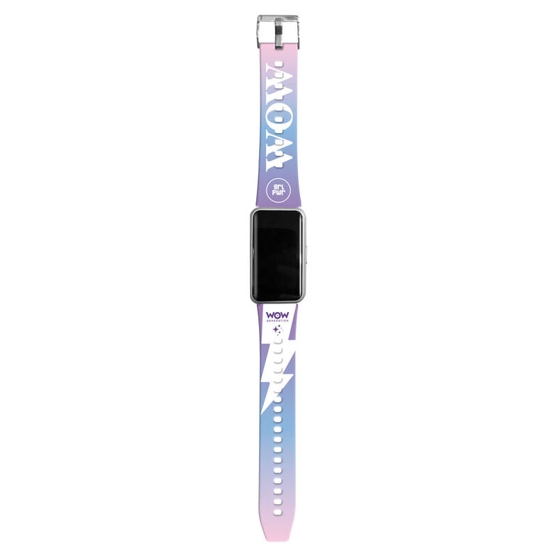 Reloj inteligente Wow Generation con correa degradada rosa, lila y azul