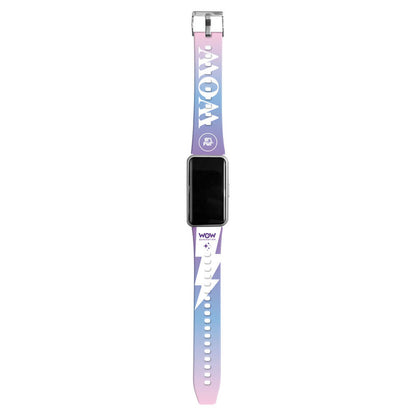 Reloj inteligente Wow Generation con correa degradada rosa, lila y azul