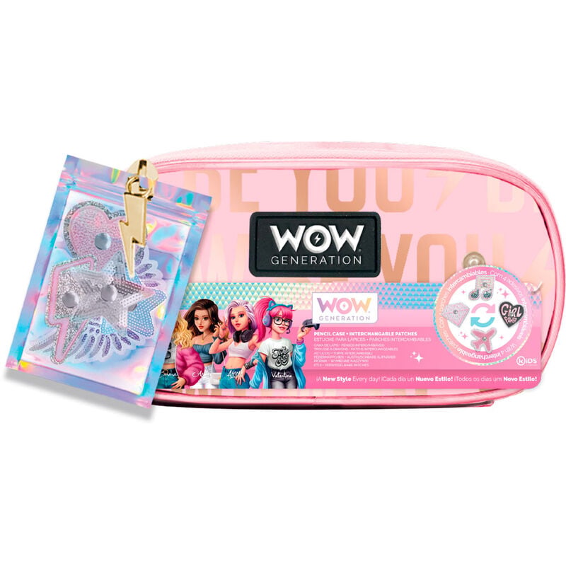 Portatodo rosa WOW Generation con parches decorativos