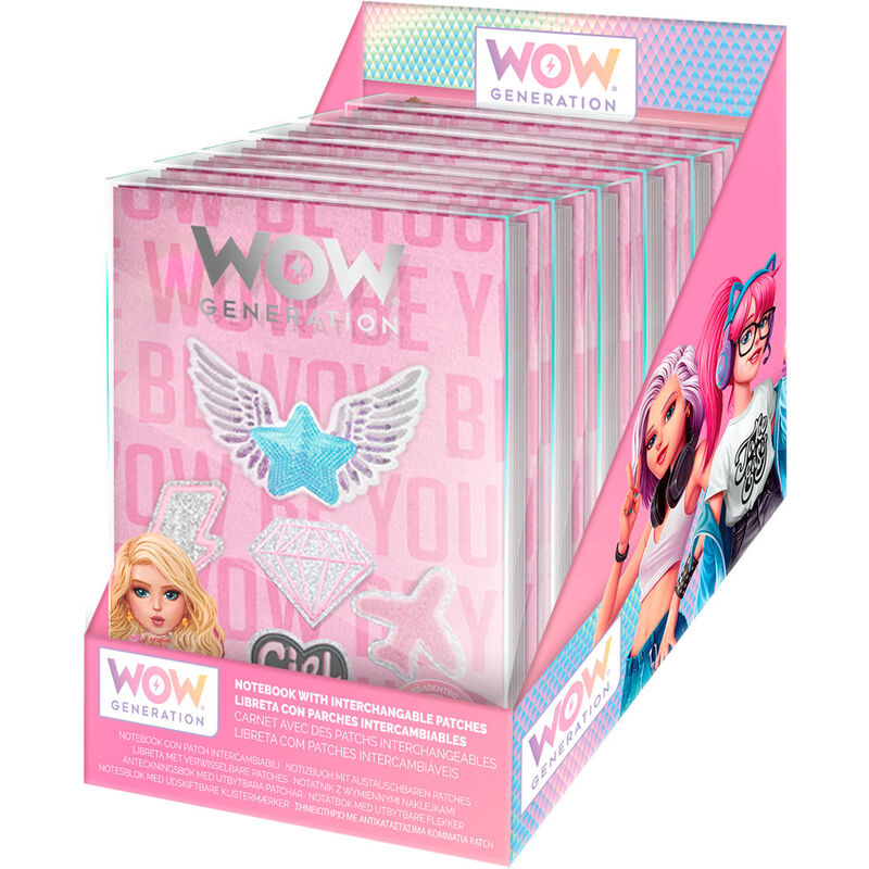 Libreta rosa Wow Generation con parches intercambiables - 2