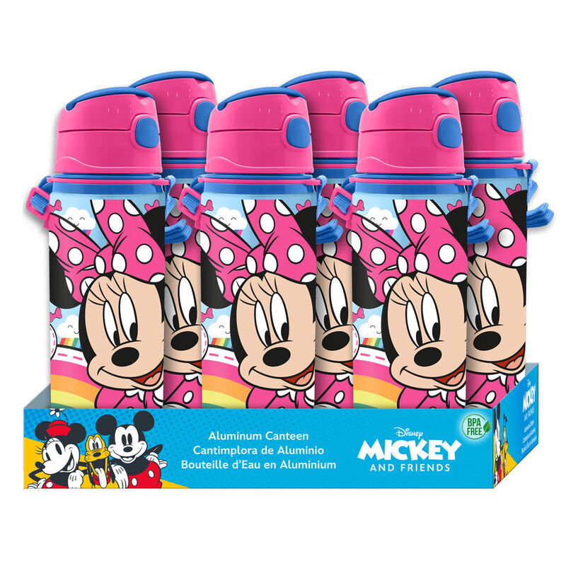 Cantimplora de aluminio Minnie Disney rosa y azul de 600 ml - 2