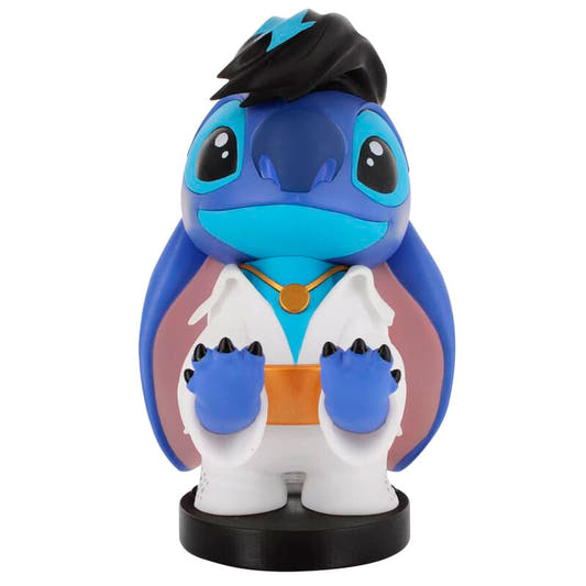 Soporte Cable Guy de Stitch vestido de Elvis sobre base negra
