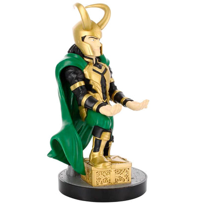Soporte Cable Guy de Loki Marvel con armadura dorada y capa verde - 4