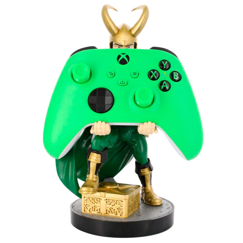 Soporte Cable Guy de Loki Marvel con armadura dorada y capa verde - 6