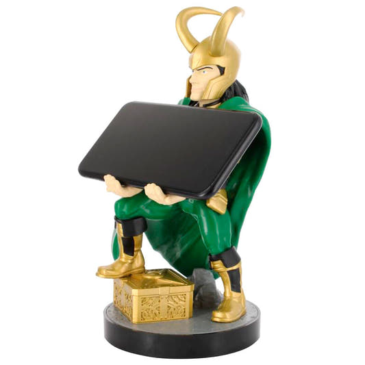 Soporte Cable Guy de Loki Marvel con armadura dorada y capa verde - 11