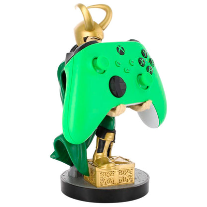 Soporte Cable Guy de Loki Marvel con armadura dorada y capa verde - 12
