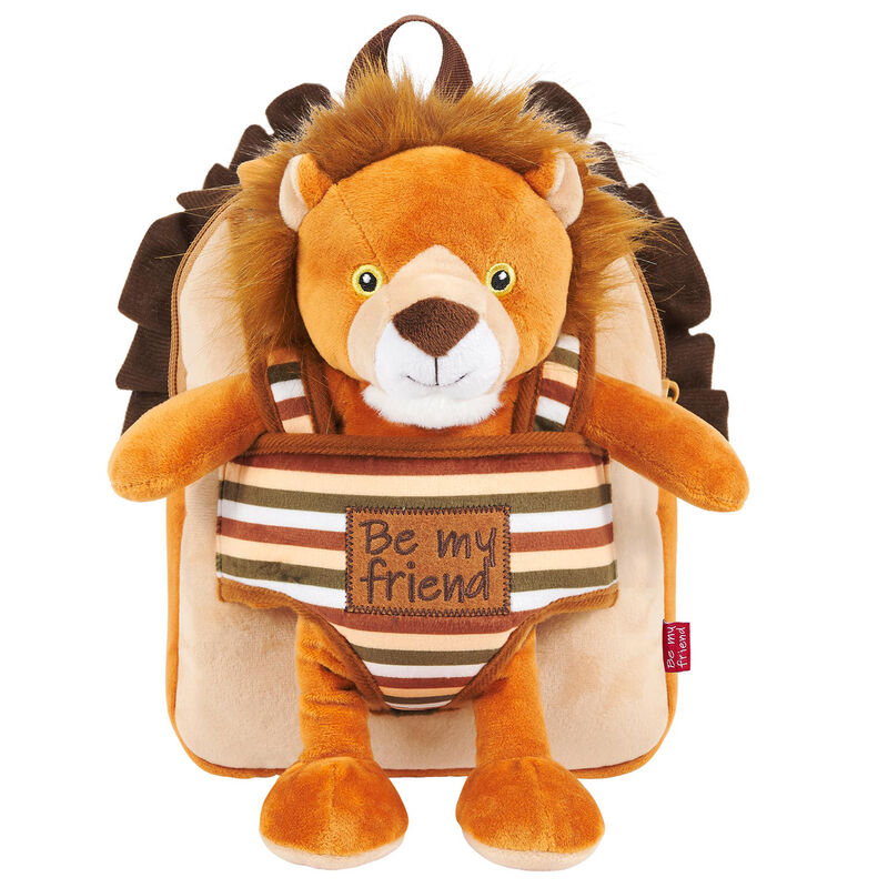 Mochila reversible Perletti con peluche de león Lenny Lion
