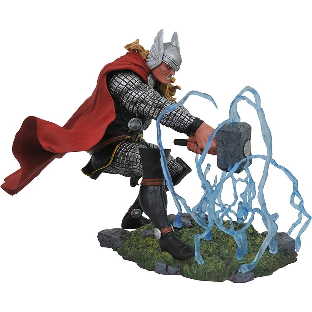 Estatua Marvel Gallery de Thor con martillo y efectos eléctricos azules