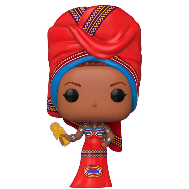 Figura Funko POP! Rocks de Erykah Badu con conjunto rojo y tocado azul en su caja - 2
