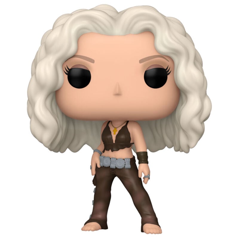 Figura Funko POP! Rocks de Shakira con cabello rubio rizado y atuendo oscuro